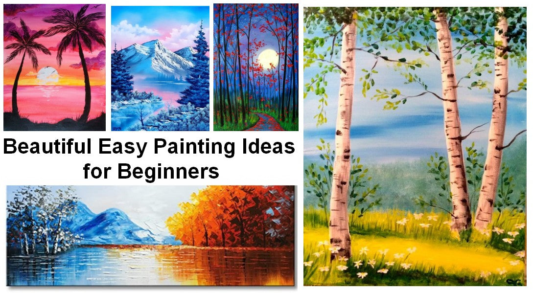 Beautiful Easy Acrylic Painting Ideas for Beginners, Easy Landscape Pa –  Silvia Home Craft