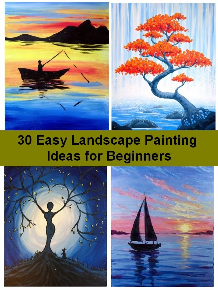 30 Easy Tree Painting Ideas for Beginners, Simple Acrylic Abstract Pai – Art  Painting Canvas