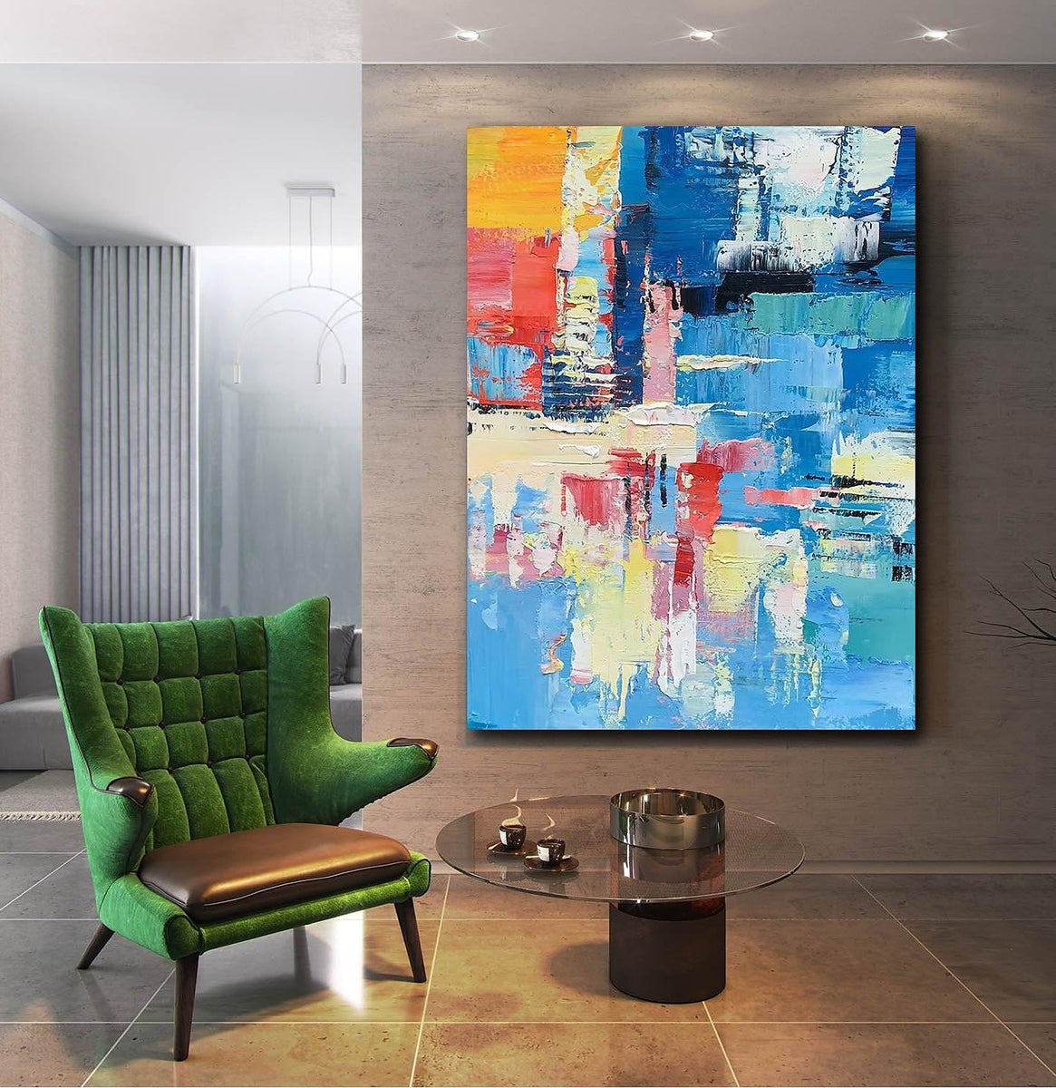 Contemporary Modern Artwork, Large Modern Canvas Painting, Wall Art fo