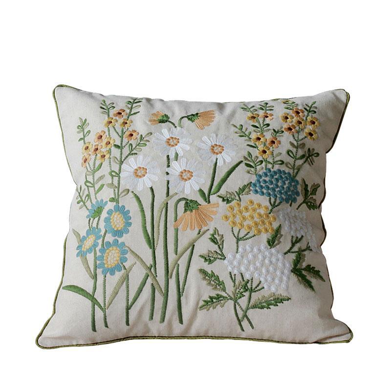 Flower Decorative Throw Pillows, Decorative Pillows for Sofa, Embroide