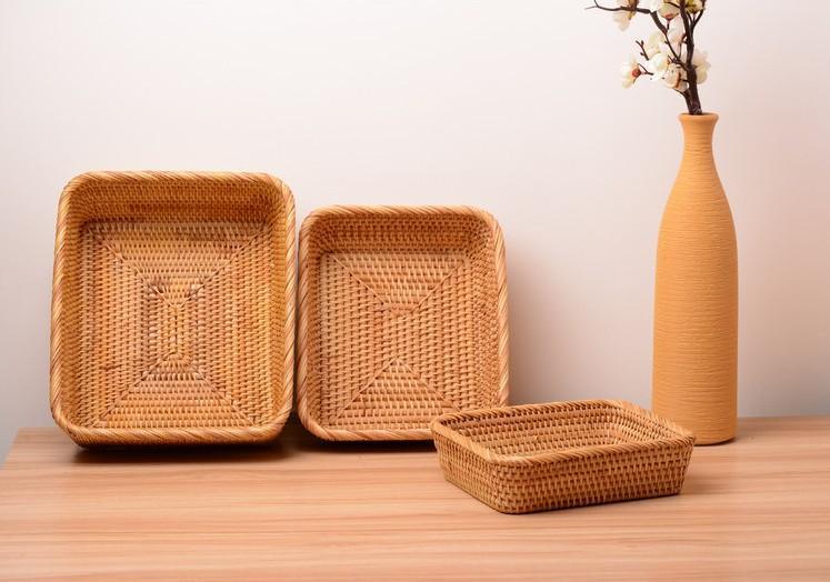 Rattan Storage Baskets, Storage Basket for Shelves, Rectangular Storag –  Silvia Home Craft