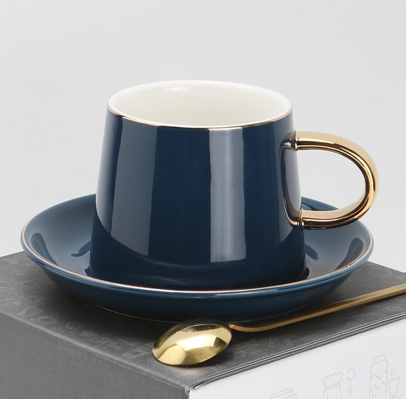 Espresso Cup and Saucer - White/black - Home All
