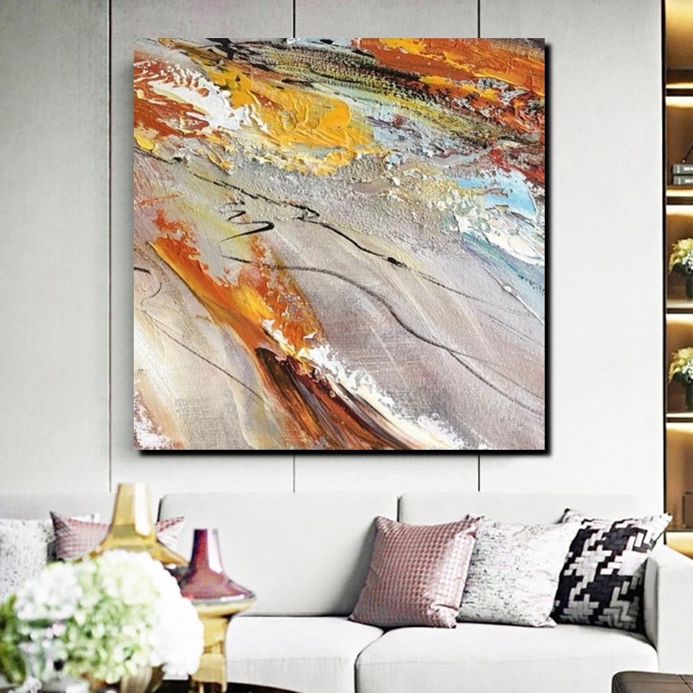 Abstract Canvas Painting, Modern Paintings for Living Room, Hand Paint