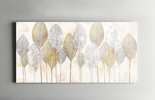 Abstract Leaves Paintings, Contemporary Wall Art Paintings, Simple