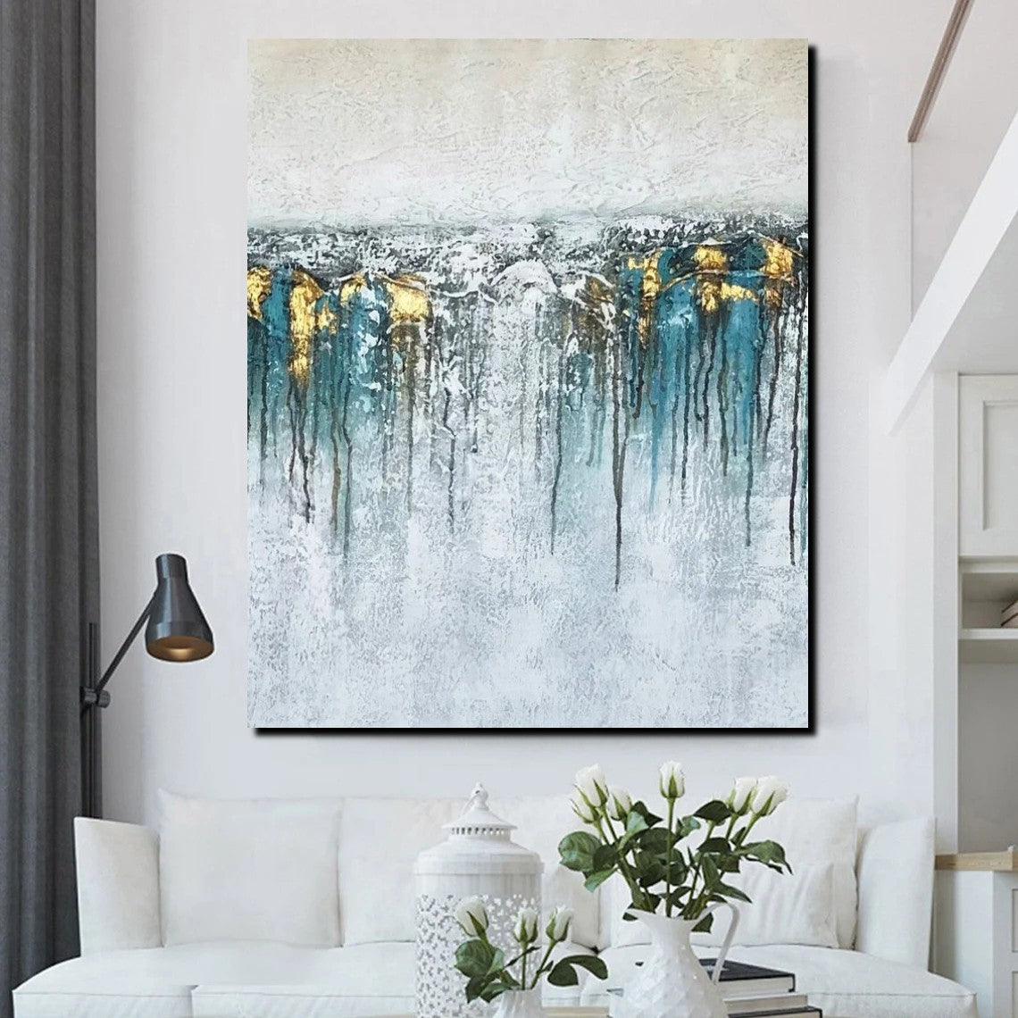 Large canvases are so expensive, but I have a vision of a painting that  must be done large. What alternatives are there to spending a fortune to  buy a really large canvas?