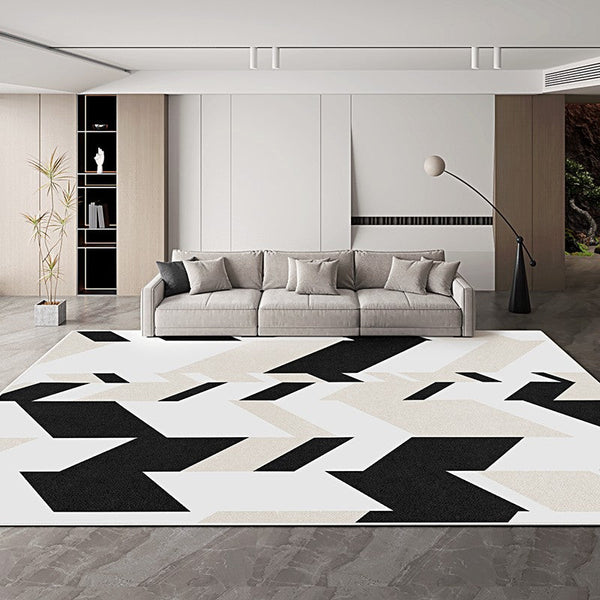 Abstract Contemporary Area Rugs for Bedroom, Large Modern Living Room Rugs, Geometric Modern Rugs for Dining Room-Silvia Home Craft