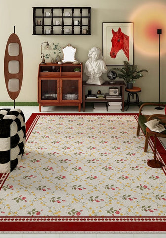 Bedroom Modern Rugs, Flower Pattern Modern Rugs for Farmhouse , Modern Rugs for Dining Room, Modern Rugs for Living Room-Silvia Home Craft