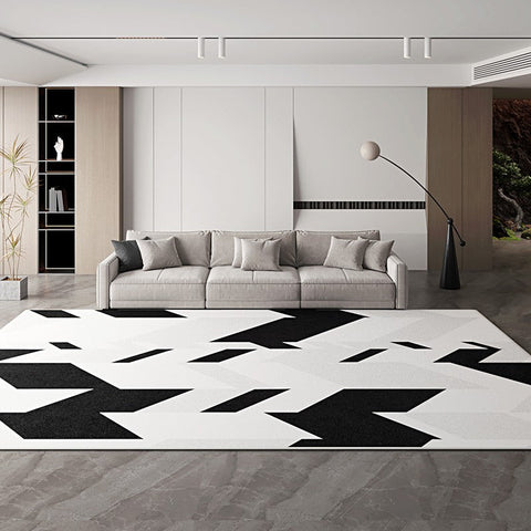 Contemporary Area Rugs for Bedroom, Living Room Modern Rugs, Modern Living Room Rug Placement Ideas-Silvia Home Craft