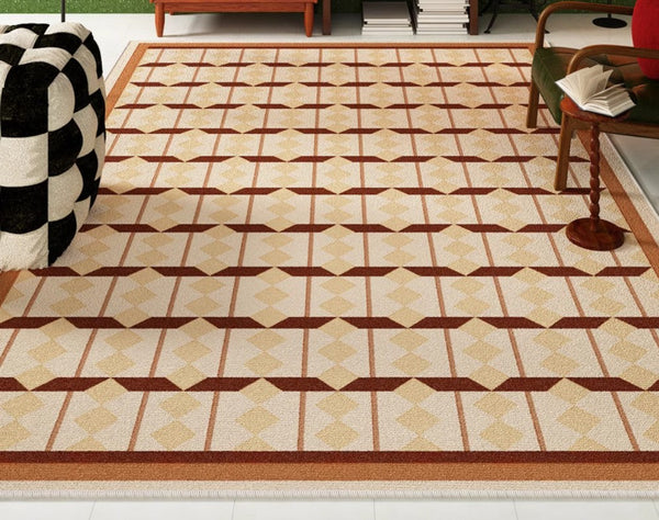 Abstract Geometric Modern Rugs, Dining Room Floor Carpets, Contemporary Modern Rugs for Bedroom, Mid Century Modern Rugs for Living Room-Silvia Home Craft