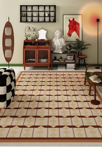 Abstract Geometric Modern Rugs, Dining Room Floor Carpets, Contemporary Modern Rugs for Bedroom, Mid Century Modern Rugs for Living Room-Silvia Home Craft