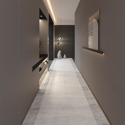 Modern Long Hallway Runners, Narrow Long Hallway Runners, Stain-resistant Non Slip Entryway Runner Rugs, Extra Long Narrow Runner Rugs, Washable Entrance Hallway Runner Carpet-Silvia Home Craft