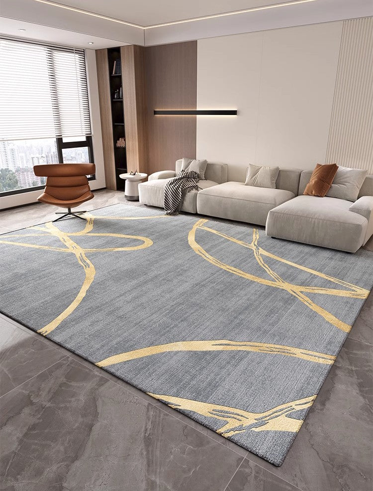 Geometric Contemporary Modern Rugs Next to Bed, Abstract Area Rugs for Living Room, Modern Rugs under Dining Room Table, Modern Carpets for Kitchen-Silvia Home Craft