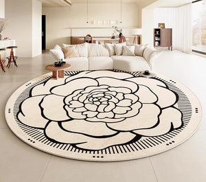 Modern Rug Ideas for Living Room, Bedroom Modern Round Rugs, Dining Room Contemporary Round Rugs, Circular Modern Rugs under Chairs-Silvia Home Craft