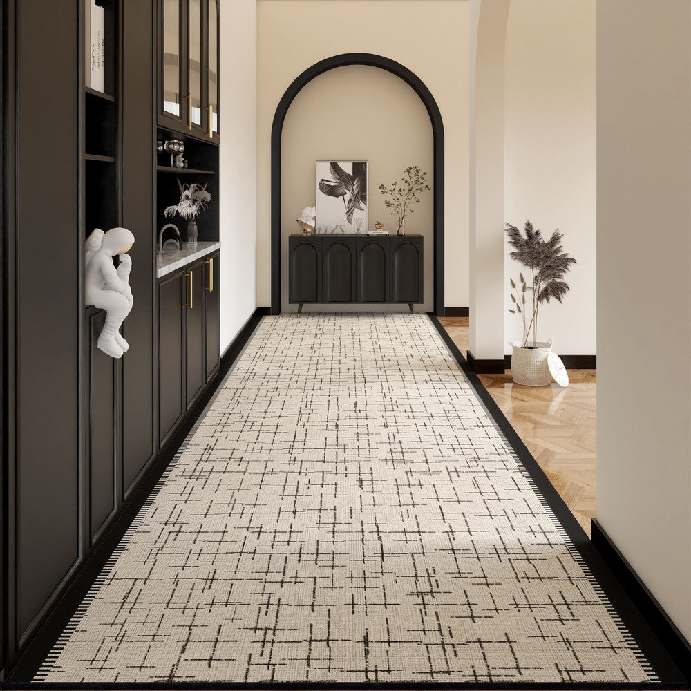 Easy Care Contemporary Modern Long Hallway Runners, Long Narrow Runner Rugs, Washable Entryway Runner Rug Ideas, Kitchen Runner Rugs, Entrance Hallway Runners-Silvia Home Craft