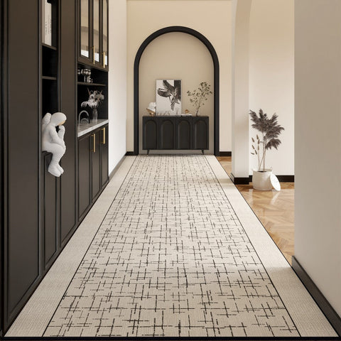 Contemporary Modern Long Hallway Runners, Easy Care Long Narrow Runner Rugs, Washable Entryway Runner Rug Ideas, Kitchen Runner Rugs, Entrance Hallway Runners-Silvia Home Craft