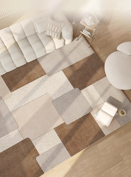 Large Contemporary Rugs for Dining Room, Bedroom Geometric Modern Area Rugs, Abstract Modern Rugs for Living Room-Silvia Home Craft