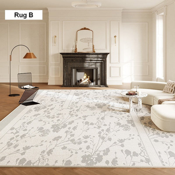 Modern Rugs for Living Room, French Style Modern Rugs for Bedroom, Flower Pattern Modern Rugs for Interior Design, Contemporary Modern Rugs under Dining Room Table-Silvia Home Craft