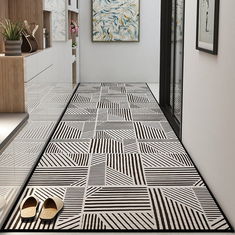 Entryway Runner Rugs, Extra Long Hallway Runners, Long Narrow Runner Rugs, Modern Long Hallway Runners, Non Slip Kitchen Runner Rugs, Entrance Hallway Grey Runners-Silvia Home Craft