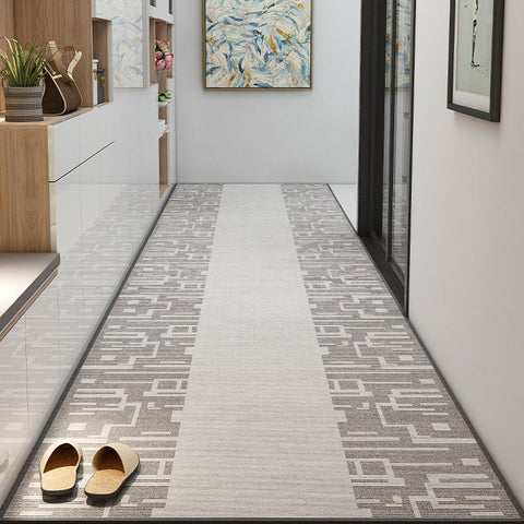 Light Grey Modern Long Hallway Runners, Stain-resistant Non Slip Entryway Runner Rug Ideas, Kitchen Runner Rugs, Extra Long Hallway Runners, Long Narrow Runner Rugs, Entrance Hallway Runners-Silvia Home Craft