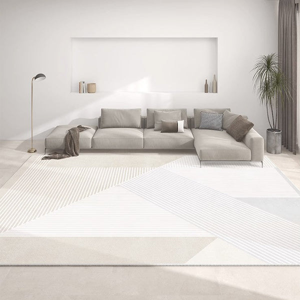 Contemporary Runner Rugs Next to Bed, Bathroom Runner Rugs, Geometric Modern Rugs for Living Room, Modern Carpets under Dining Room Table-Silvia Home Craft