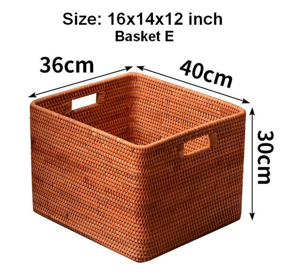 Laundry Storage Baskets, Rattan Storage Baskets for Kitchen, Storage Basket for Shelves, Kitchen Storage Basket, Storage Baskets for Bathroom-Silvia Home Craft