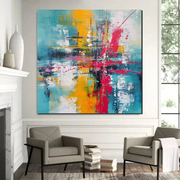 Acrylic Painting for Dining Room, Modern Contemporary Abstract Artwork, Palette Knife Painting, Heavy Texutre Wall Art, Extra Large Wall Art Painting-Silvia Home Craft