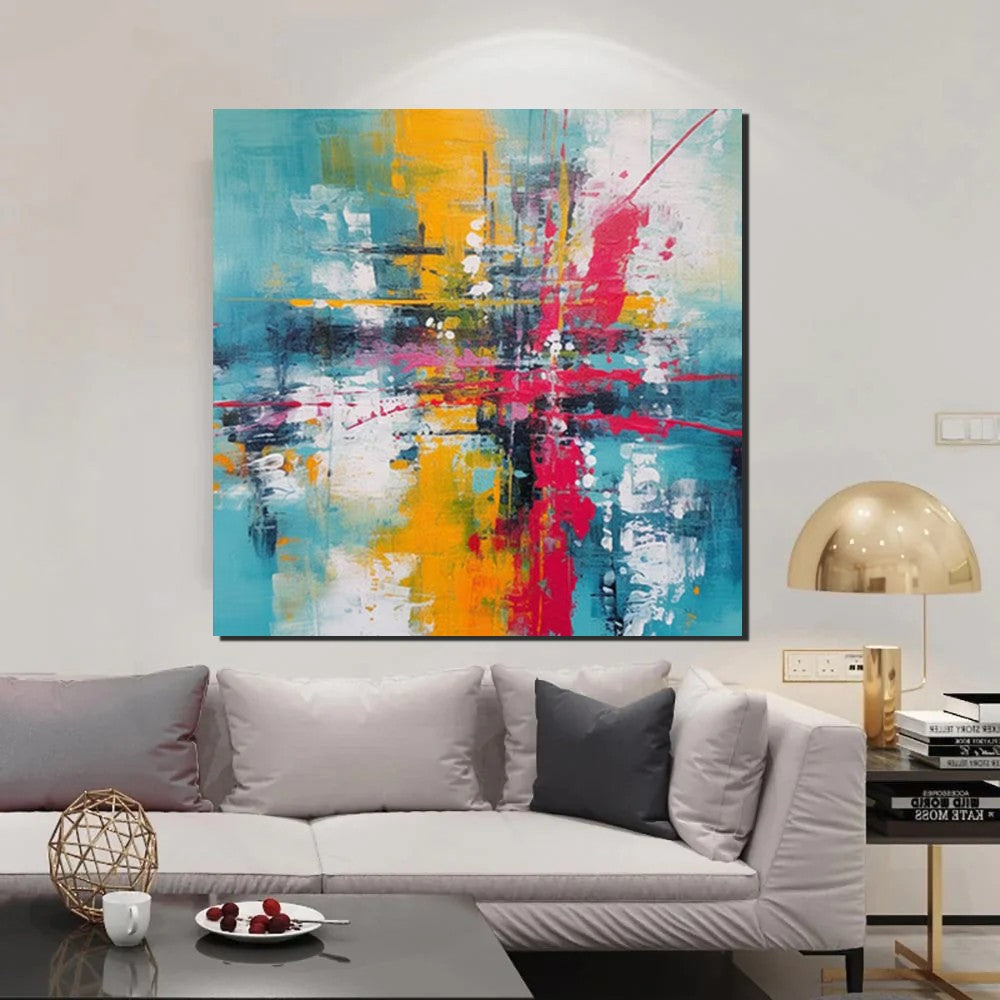 Acrylic Painting for Dining Room, Modern Contemporary Abstract Artwork, Palette Knife Painting, Heavy Texutre Wall Art, Extra Large Wall Art Painting-Silvia Home Craft