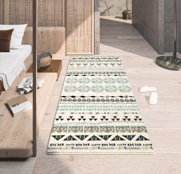 Hallway Runner Rugs, Contemporary Runner Rugs Next to Bed, Modern Runner Rugs for Entryway, Geometric Modern Rugs for Dining Room-Silvia Home Craft