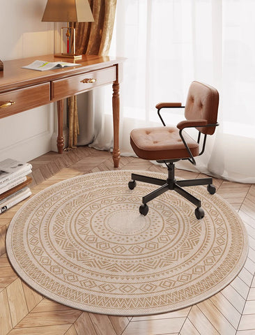 Round Rugs under Coffee Table, Geometric Modern Rug Ideas for Living Room, Circular Modern Rugs under Dining Room Table, Modern Round Rugs for Bedroom-Silvia Home Craft