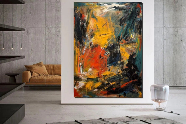 Acrylic Paintings on Canvas, Heavy Texture Painting, Buy Paintings Online, Large Paintings Behind Sofa, Large Painting for Living Room-Silvia Home Craft