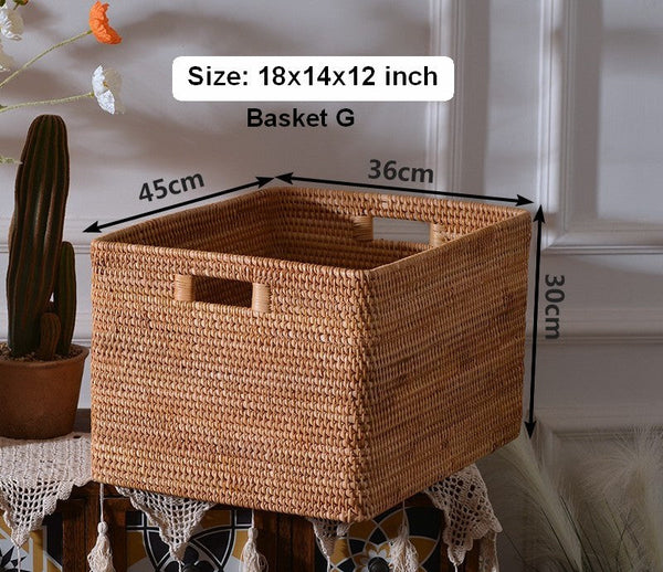 Storage Baskets for Toys, Rectangular Storage Basket for Shelves, Storage Basket with Lid, Storage Baskets for Bathroom, Storage Baskets for Clothes-Silvia Home Craft