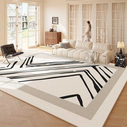 Large Modern Rugs in Living Room, Modern Rugs under Sofa, Modern Rugs for Office, Abstract Contemporary Rugs for Bedroom, Dining Room Floor Carpets-Silvia Home Craft