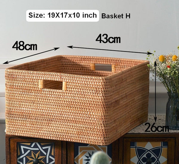 Storage Basket with Lid, Storage Baskets for Toys, Rectangular Storage Basket for Shelves, Storage Baskets for Bathroom, Storage Baskets for Clothes-Silvia Home Craft