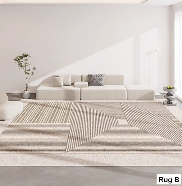 Extra Large Modern Rugs for Bedroom, Abstract Contemporary Modern Rugs for Living Room, Geometric Modern Rug Placement Ideas for Dining Room-Silvia Home Craft