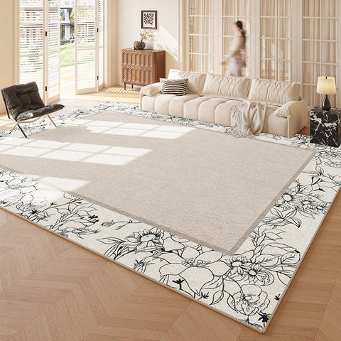 Large Modern Rugs for Bedroom, Abstract Contemporary Modern Rugs for Living Room, French Style Modern Rug Placement Ideas for Dining Room-Silvia Home Craft