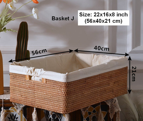 Storage Basket with Lid, Storage Baskets for Toys, Rectangular Storage Basket for Shelves, Storage Baskets for Bathroom, Storage Baskets for Clothes-Silvia Home Craft