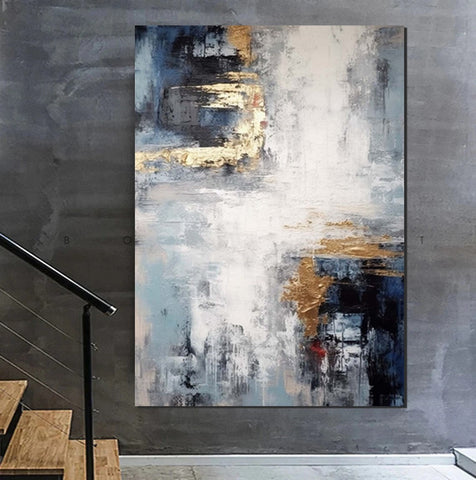 Simple Wall Art Ideas, Large Acrylic Canvas Paintings, Heavy Texture Painting, Bedroom Abstract Paintings, Modern Abstract Painting-Silvia Home Craft