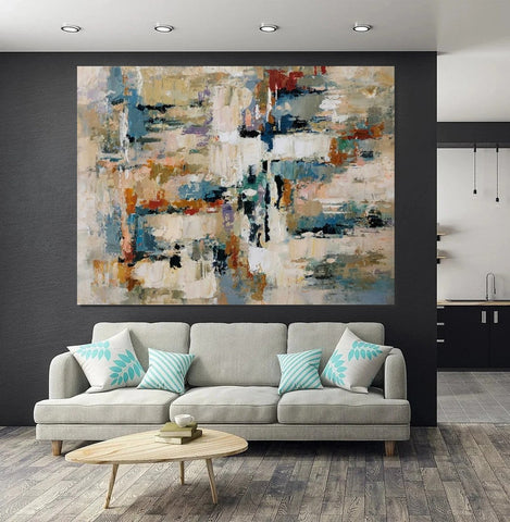 Extra Large Paintings, Acrylic Abstract Art, Modern Abstract Acrylic Painting, Living Room Wall Painting, Large Paintings for Living Room-Silvia Home Craft