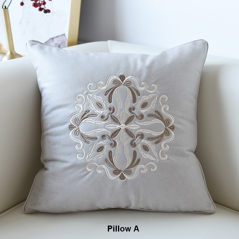 Modern Sofa Pillows, Flower Pattern Decorative Throw Pillows, Contemporary Throw Pillows, Large Decorative Pillows for Living Room-Silvia Home Craft