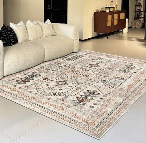 Morocco Contemporary Rugs Next to Bed, Modern Rugs for Living Room, Flower Pattern Contemporary Modern Rugs for Dining Room-Silvia Home Craft