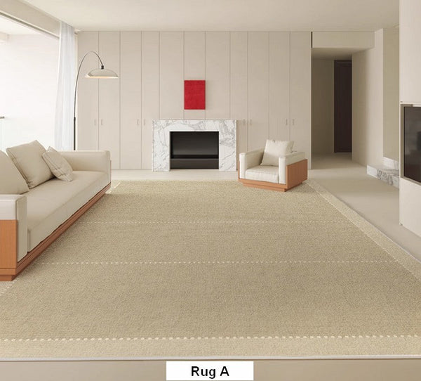 Soft Contemporary Rugs for Bedroom, Rectangular Modern Rugs under Sofa, Large Modern Rugs in Living Room, Dining Room Floor Carpets, Modern Rugs for Office-Silvia Home Craft