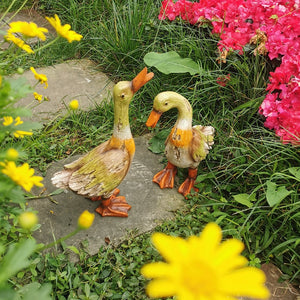 Large Duck Statues, Unique Wood Carving Statue for Garden, Creative Modern Statue for Garden Ornaments, Villa Outdoor Decor Gardening Ideas-Silvia Home Craft