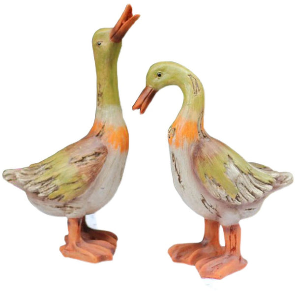 Large Duck Statues, Unique Wood Carving Statue for Garden, Creative Modern Statue for Garden Ornaments, Villa Outdoor Decor Gardening Ideas-Silvia Home Craft