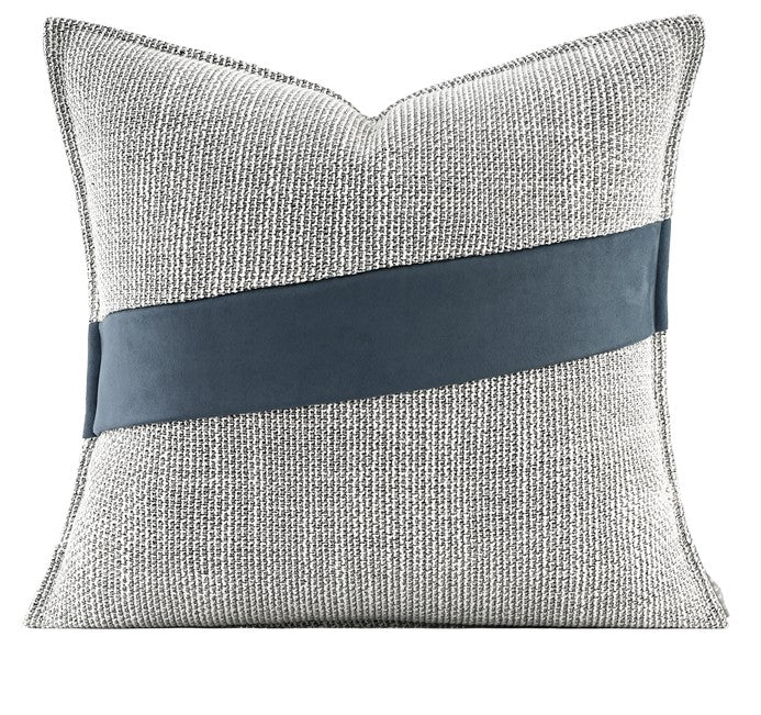 Decorative Throw Pillows for Bedroom, Large Throw Pillow for Interior Design, Blue Square Modern Throw Pillows for Couch, Contemporary Modern Sofa Pillows-Silvia Home Craft