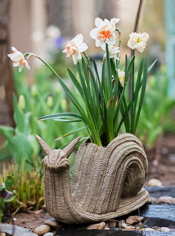 Cute Snail Statues, Garden Animal Statues, Snail Flowerpot for Garden Decoration, Unique Modern Garden Sculptures, Creative Villa Outdoor Gardening Ideas-Silvia Home Craft