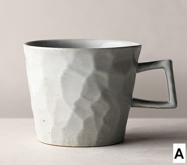 Large Capacity Coffee Cups, Modern Handmade Pottery Coffee Cup, Large Unique Tea Cup, Creative Brown White Black Blue Ceramic Coffee Mugs-Silvia Home Craft