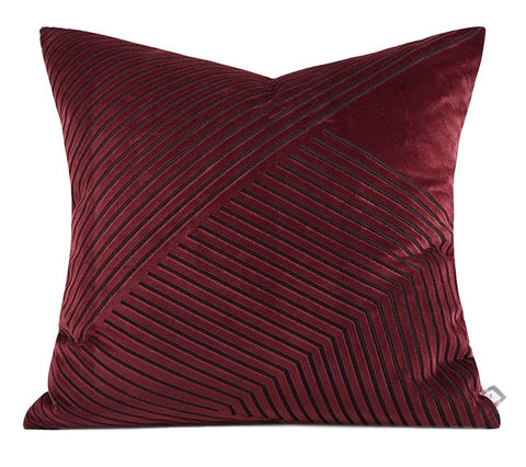 Red Modern Pillows for Couch, Decorative Pillow Covers, Abstract Decorative Throw Pillows for Living Room, Large Modern Sofa Pillow Cases-Silvia Home Craft