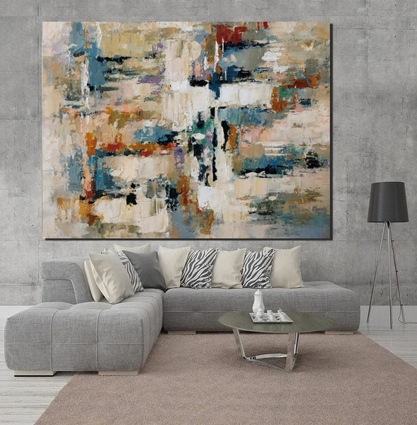 Extra Large Paintings, Acrylic Abstract Art, Modern Abstract Acrylic Painting, Living Room Wall Painting, Large Paintings for Living Room-Silvia Home Craft