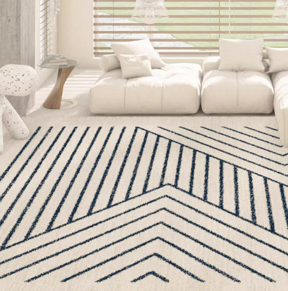 Contemporary Rugs for Living Room, Bathroom Runner Rugs, Bohemian Stripe Runner Rugs Next to Bed, Large Modern Rugs for Dining Room-Silvia Home Craft