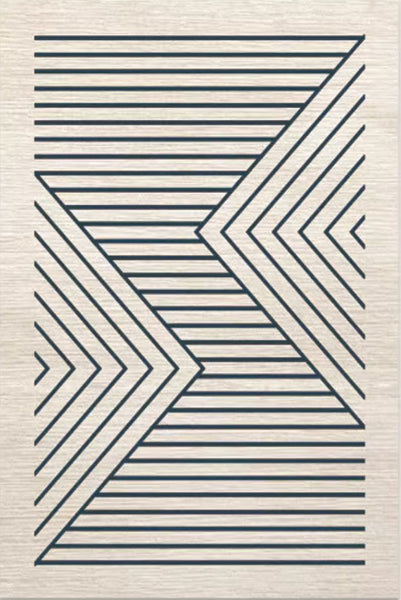 Contemporary Rugs for Living Room, Bathroom Runner Rugs, Bohemian Stripe Runner Rugs Next to Bed, Large Modern Rugs for Dining Room-Silvia Home Craft